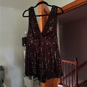 Elegant Black Sequin Romper